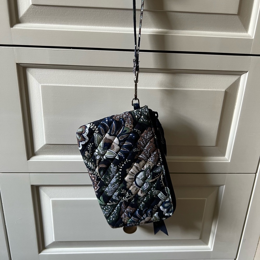 Vera Bradley Large Wristlet in Java Navy Camo Pattern